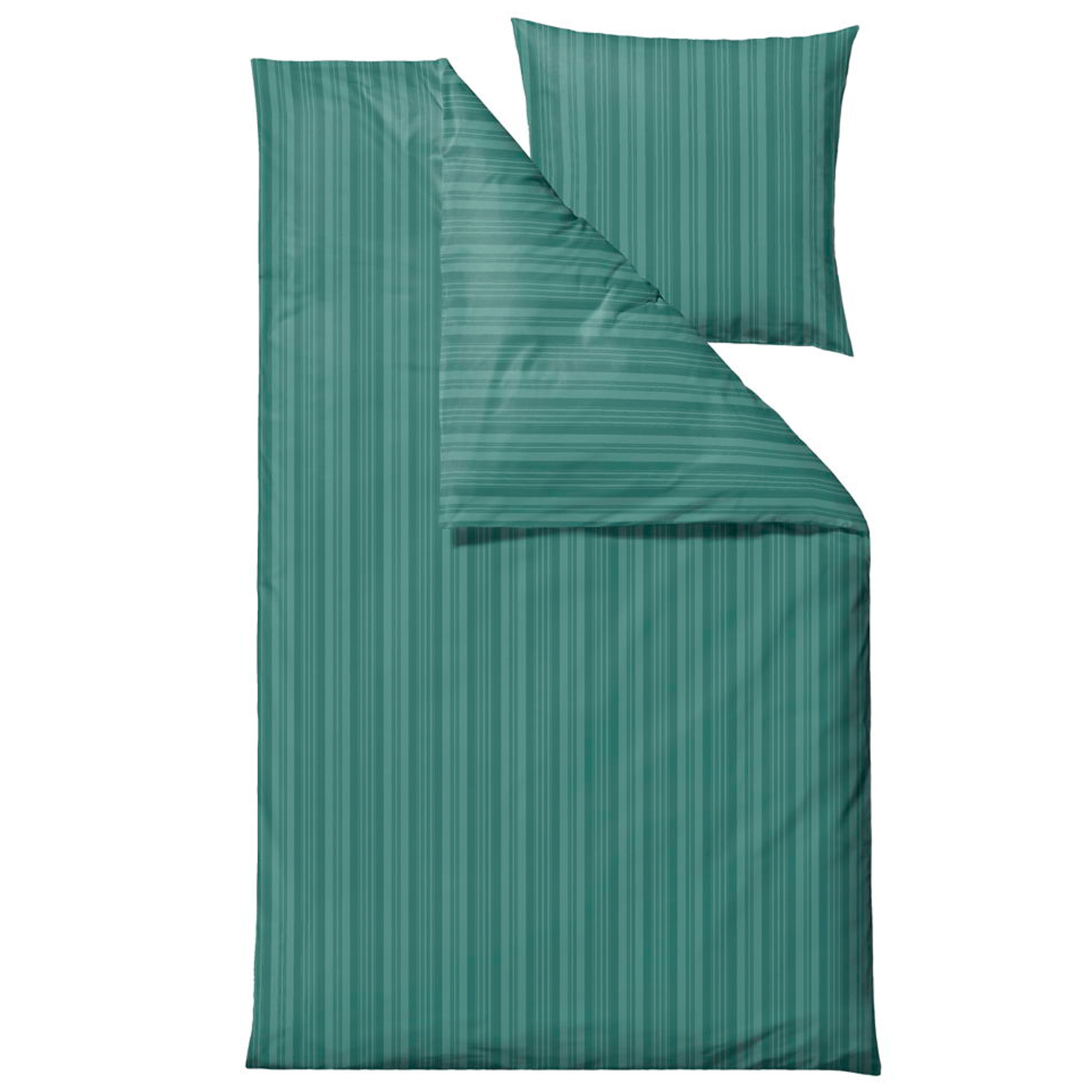 Bettwäsche 140x220 cm - 100% damastgewebter Baumwollsatin - Södahl Noble - Grün