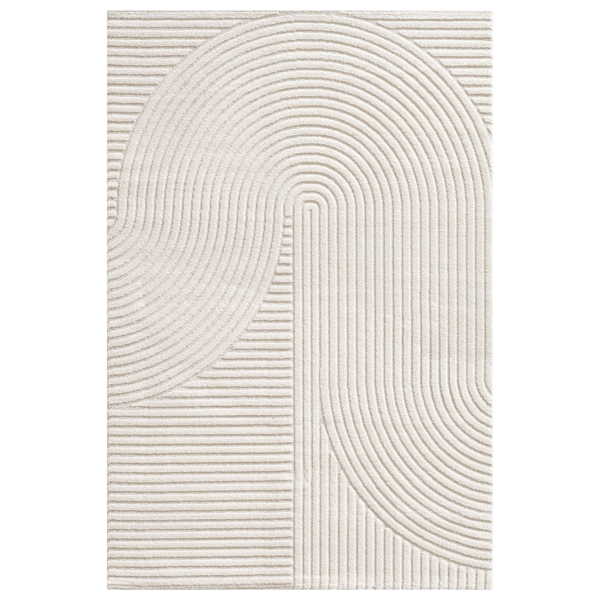 Teppich - 80x150 cm - Gewebter Teppichläufer - Cremefarben mit Muster - Elio - Nordstrand Home