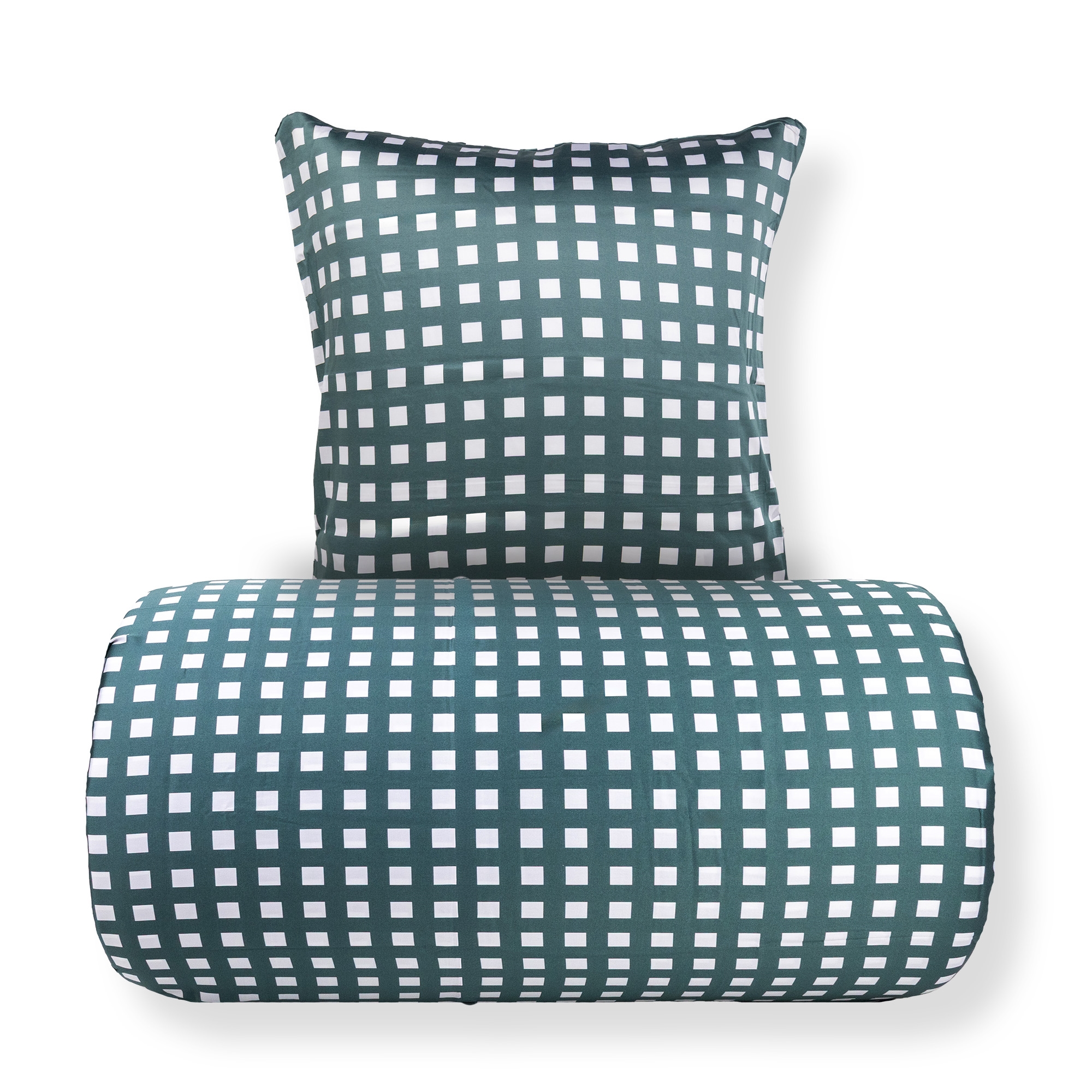 Bambus Doppelbett-Bettwäsche 200x220 cm - 100% Bambus - Grün kariert