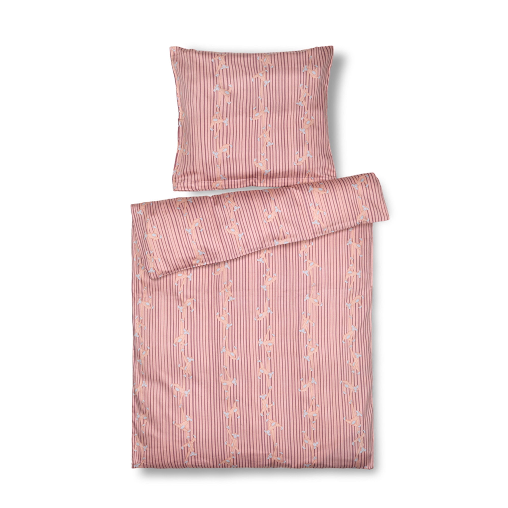 Kay Bojesen Bettwäsche - 100% Bio-Baumwollsatin - Junior-Bettwäsche 100x140 cm - Affe Rosa