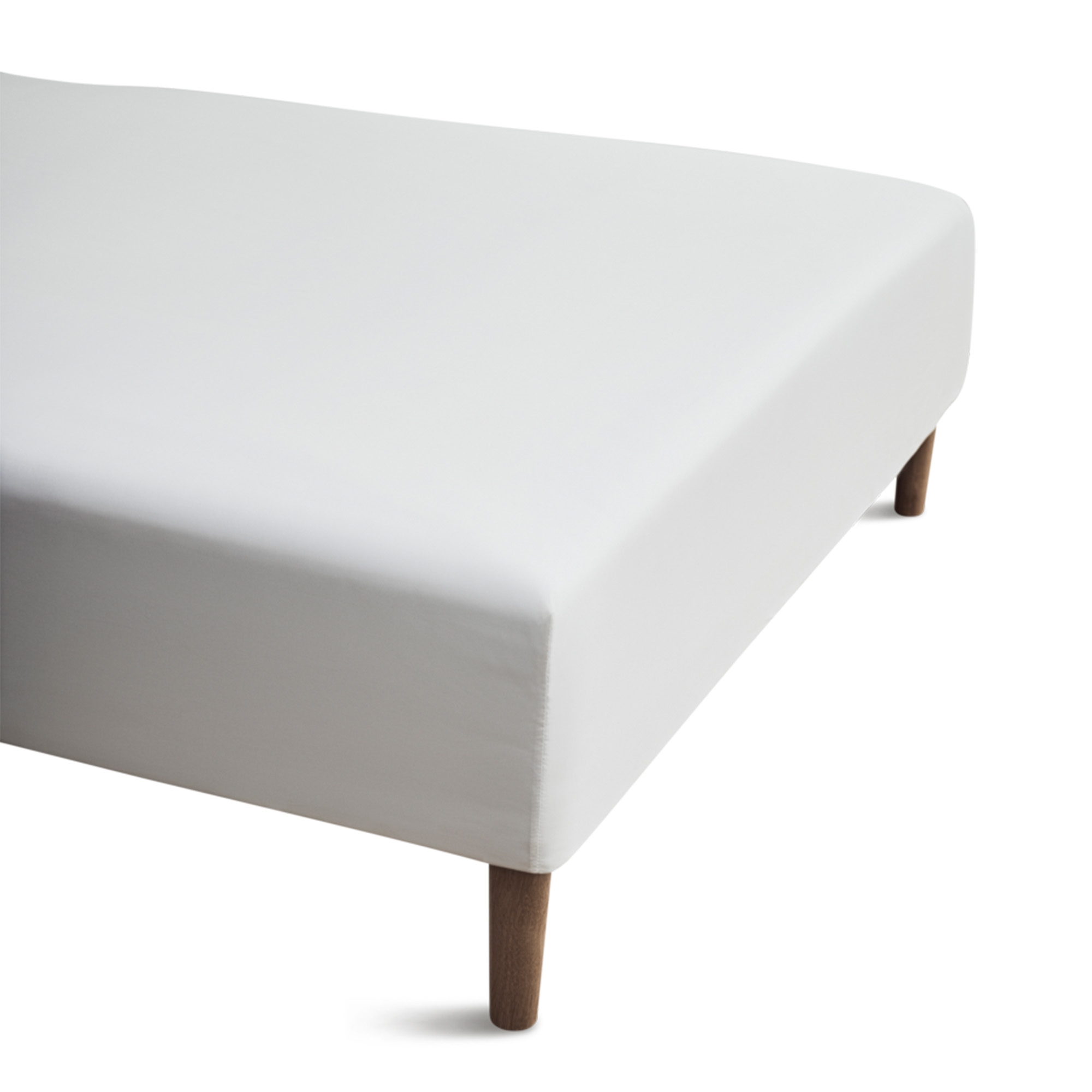 JUNA Spannbettlaken 90x200 cm - 100% Bio-Baumwolle - Weißes Percale-Spannbettlaken