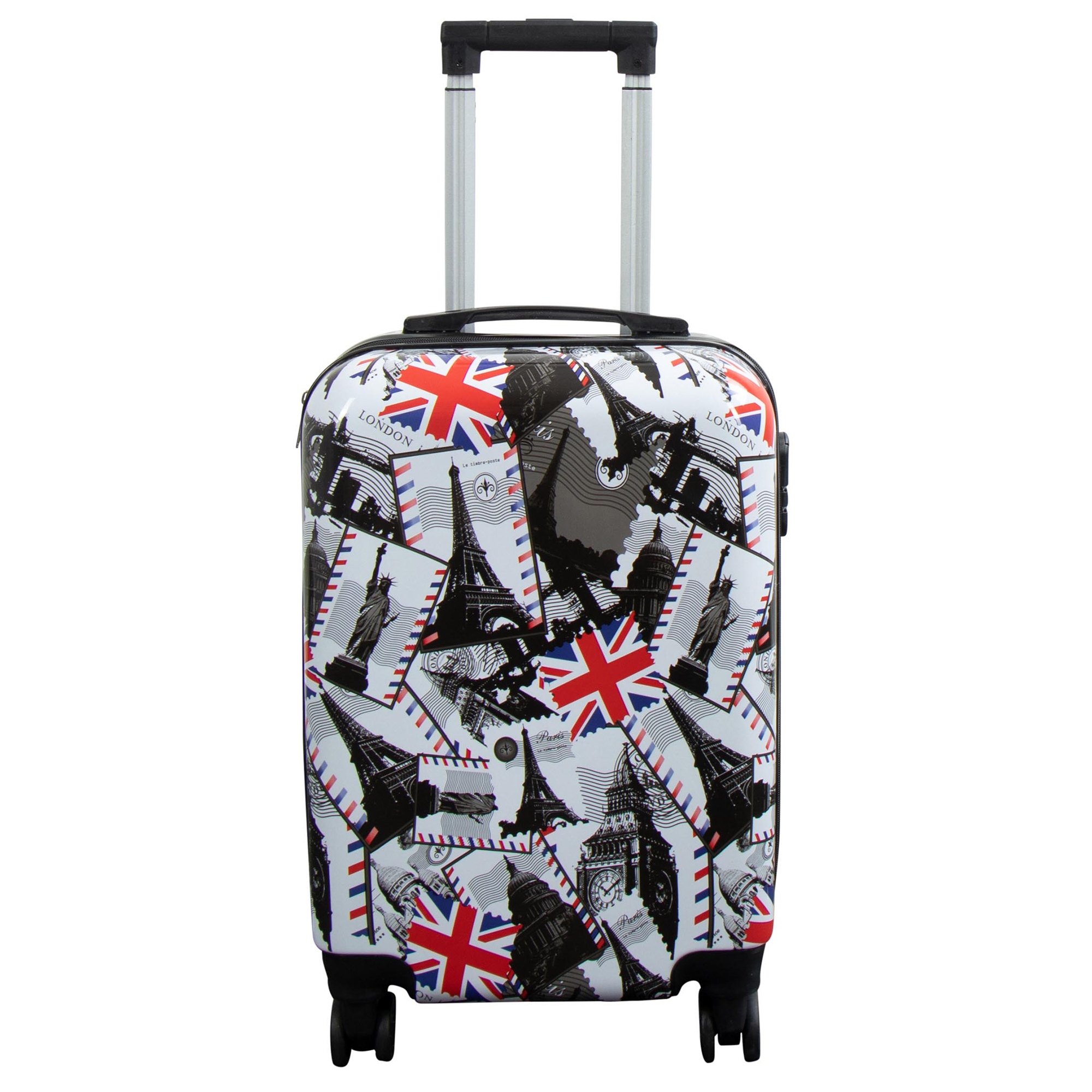 Kabinenkoffer - Leichter Hardcase Koffer - Trolley mit Motiv - London und Paris