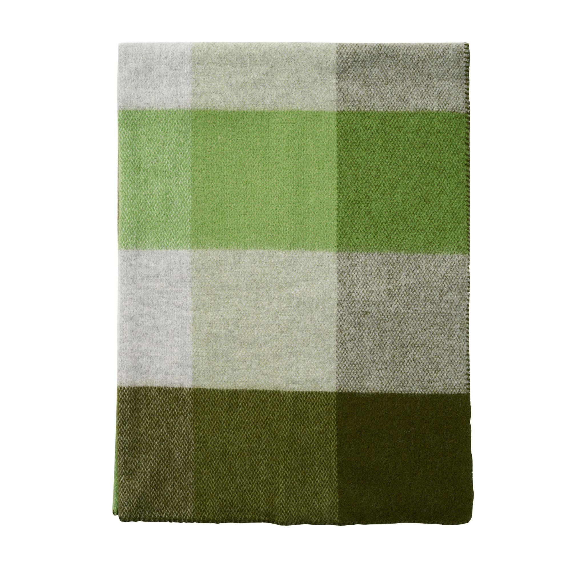 Wollplaid - 130x180 cm - 100% Lammwolle - Block Green