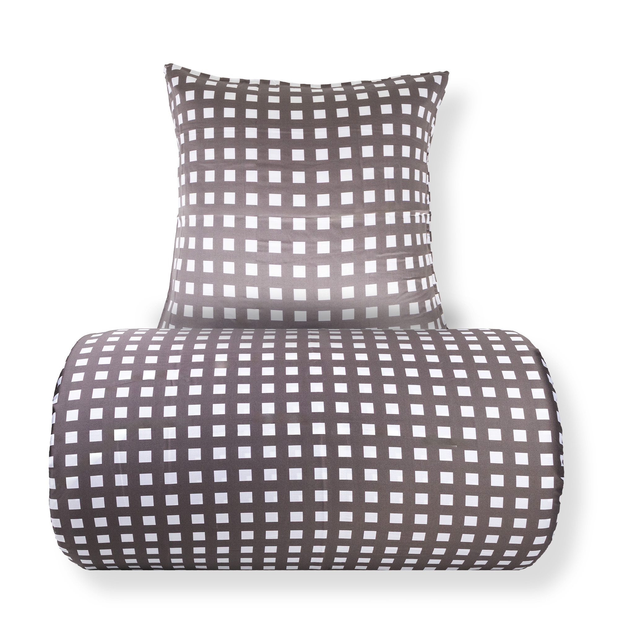 Bambus Doppelbettwäsche 200x200 cm - 100% Bambus - Grau kariert