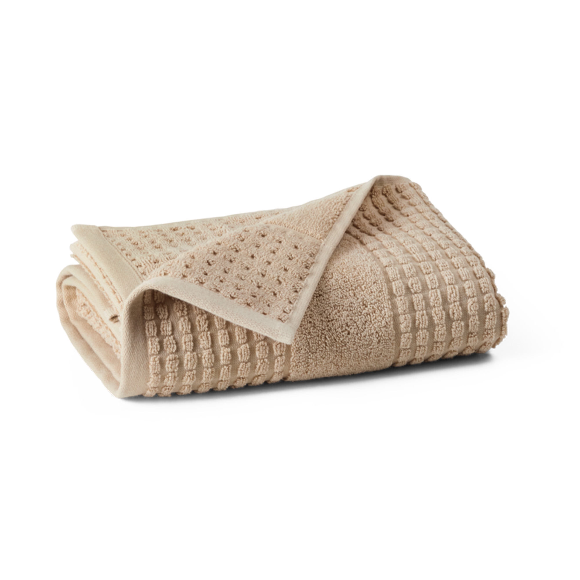 JUNA Handtuch - 100% Bio-Baumwolle - Badehandtuch 70x140 cm - Check Sand