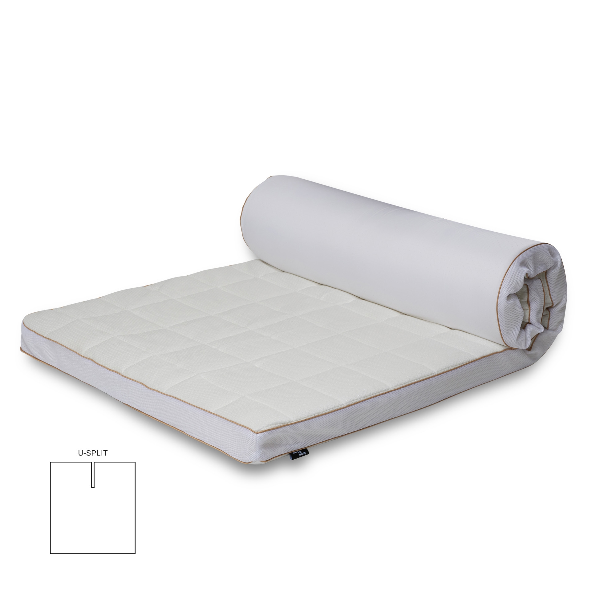 U-Split Topmatratze - 180x210 cm - 8 cm hoch - NASA Memory-Schaum - Borg Living - Ergonomische Topmatratze