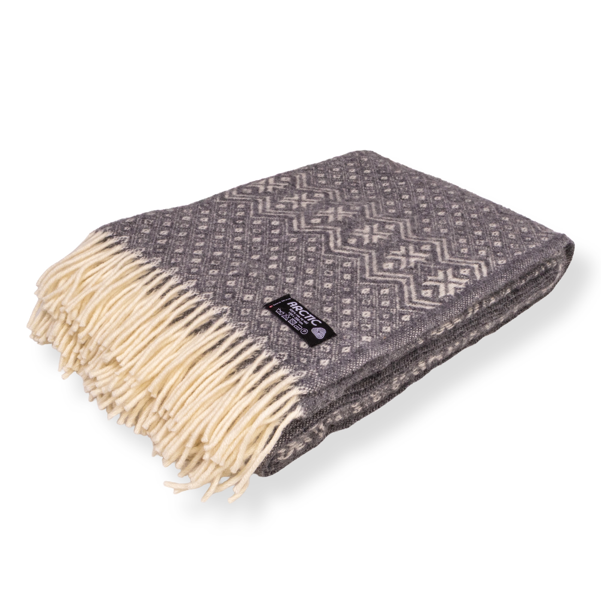 Wolldecke 130x200 cm - 100% reine neue Wolle - Nordic Grau