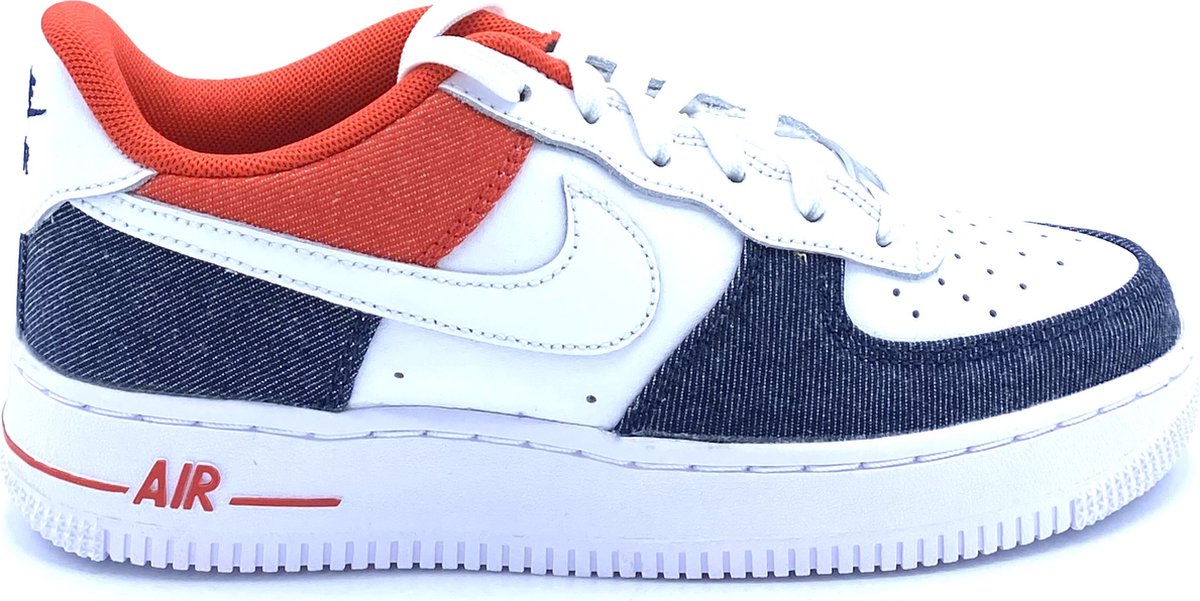 Nike Air Force 1 LV8 GS USA Kinder Sneaker Weiß Midnight-Navy Chile-Rot DJ5180-100 38.5