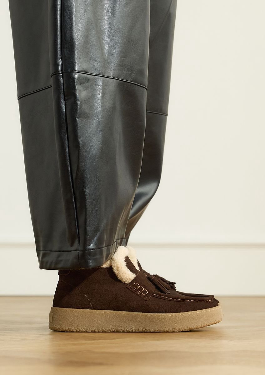 Bruine suède teddy boots