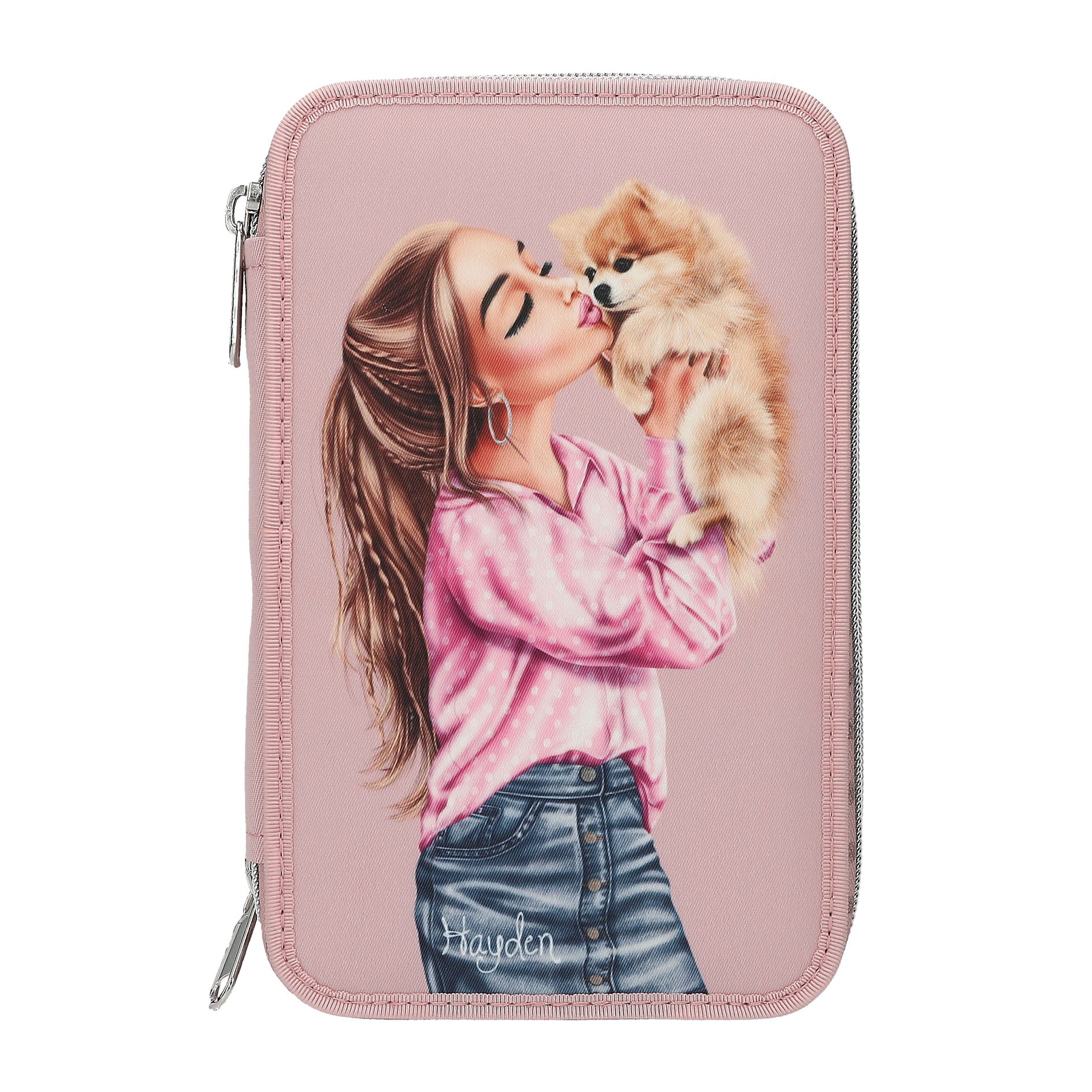 Topmodel - Double Pencil Case DOTS - Rosé