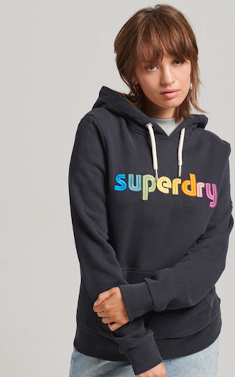 Kapuzenpullover mit gesticktem Logo, Damen Superdry
