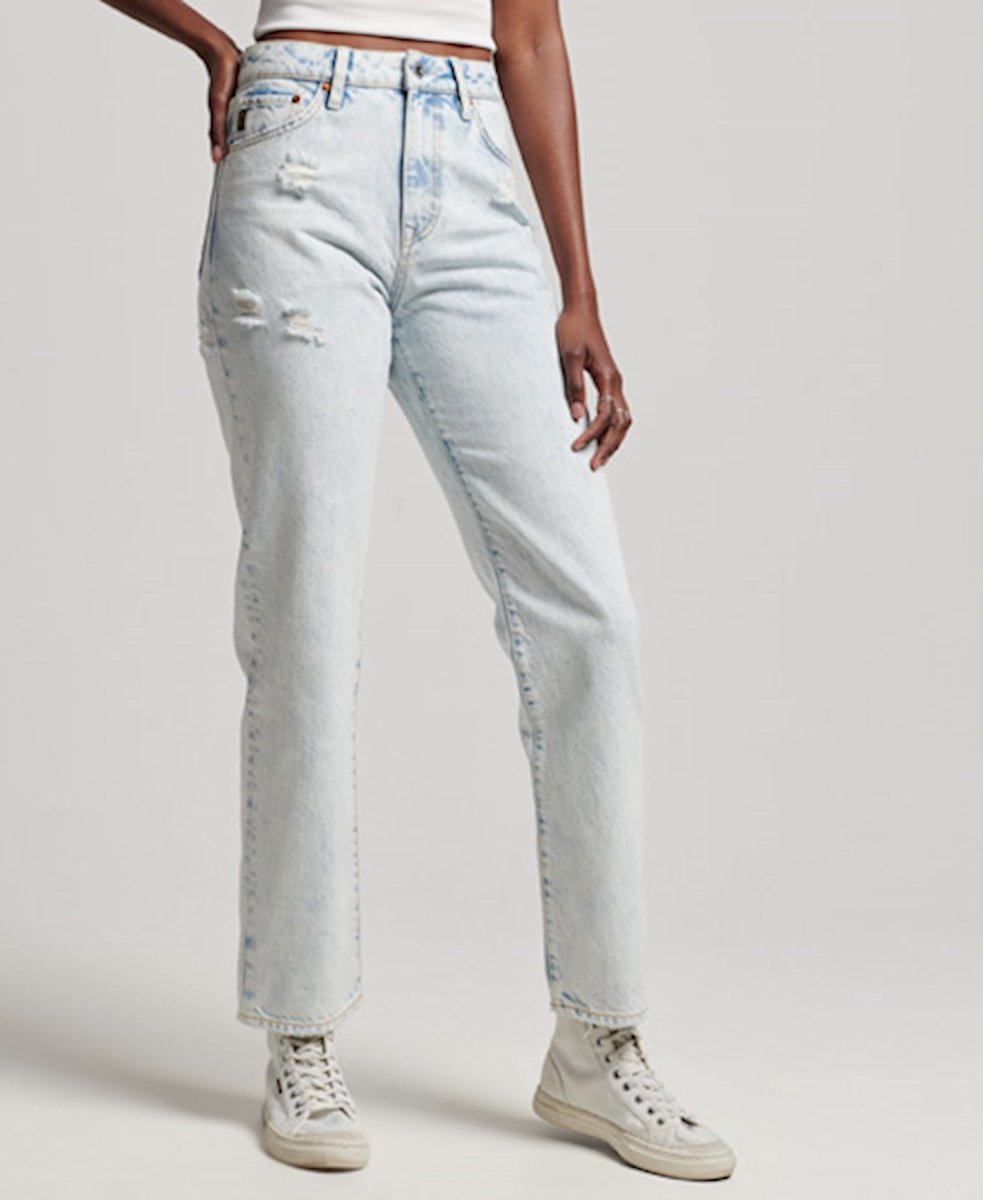 Jeans gerade hohe Taille Bio-Baumwolle Frau Superdry 4