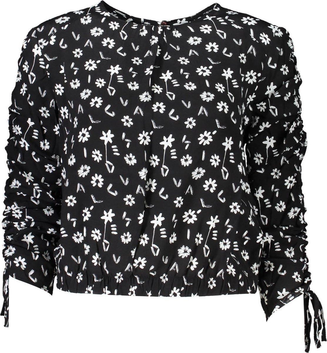 T-Shirt court gerafft Blumen Frau Desigual