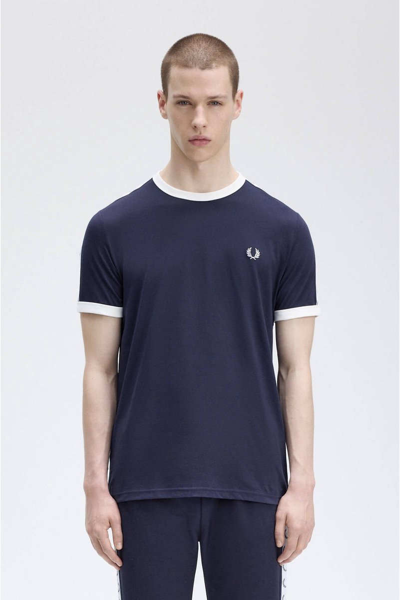 T-Shirt mit kontrastfarbenen Bündchen und Streifen Fred Perry