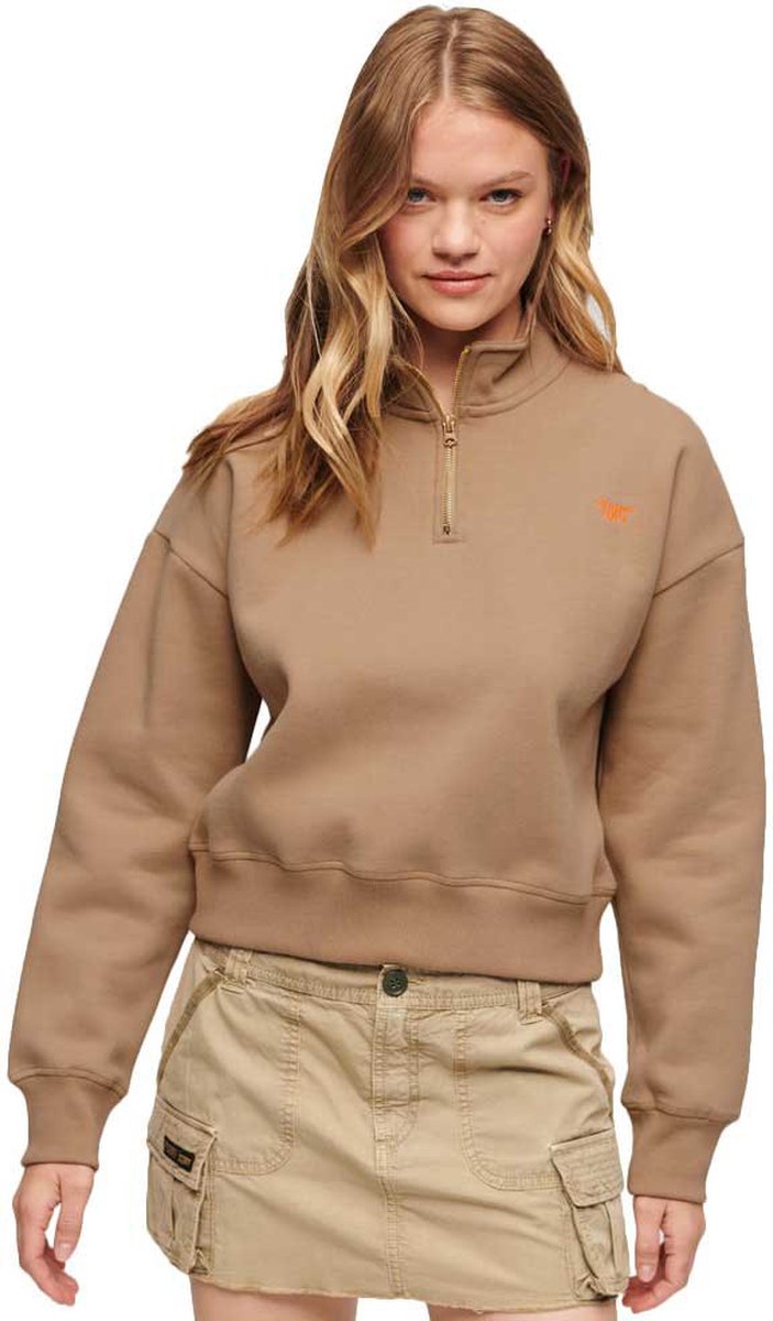 Sweatshirt mit tunesischem Kragen und gesticktem Logo Frau Superdry Vintage