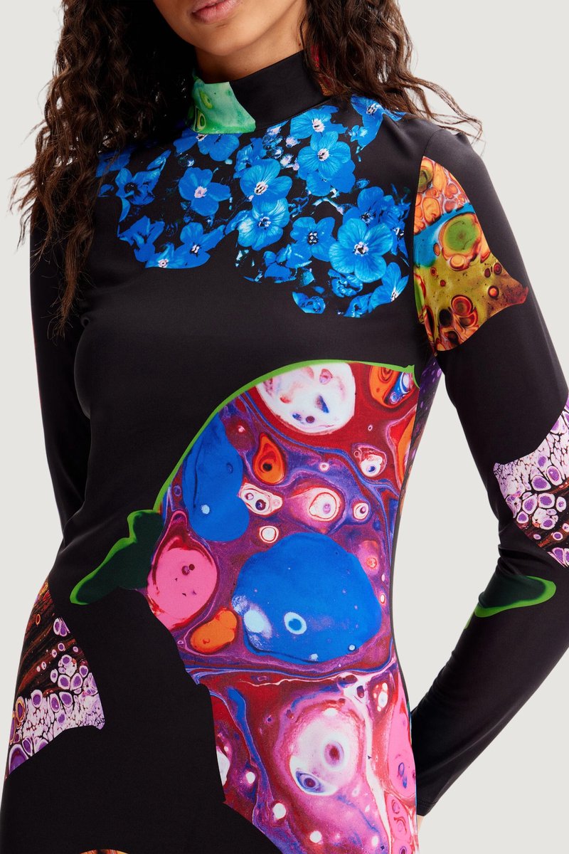 Eng anliegendes, figurbetontes Midi-Kleid Mineral Damen Desigual