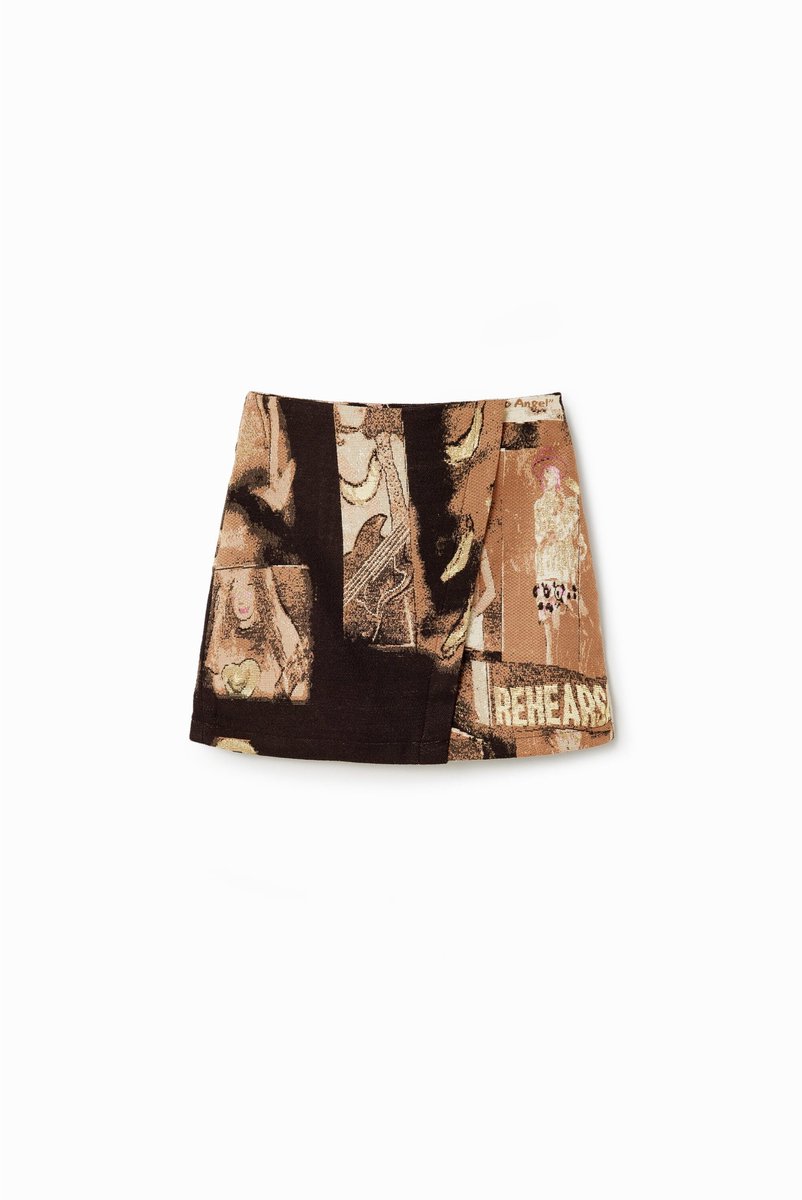 Arty-Jacquard-Minirock Frau Desigual