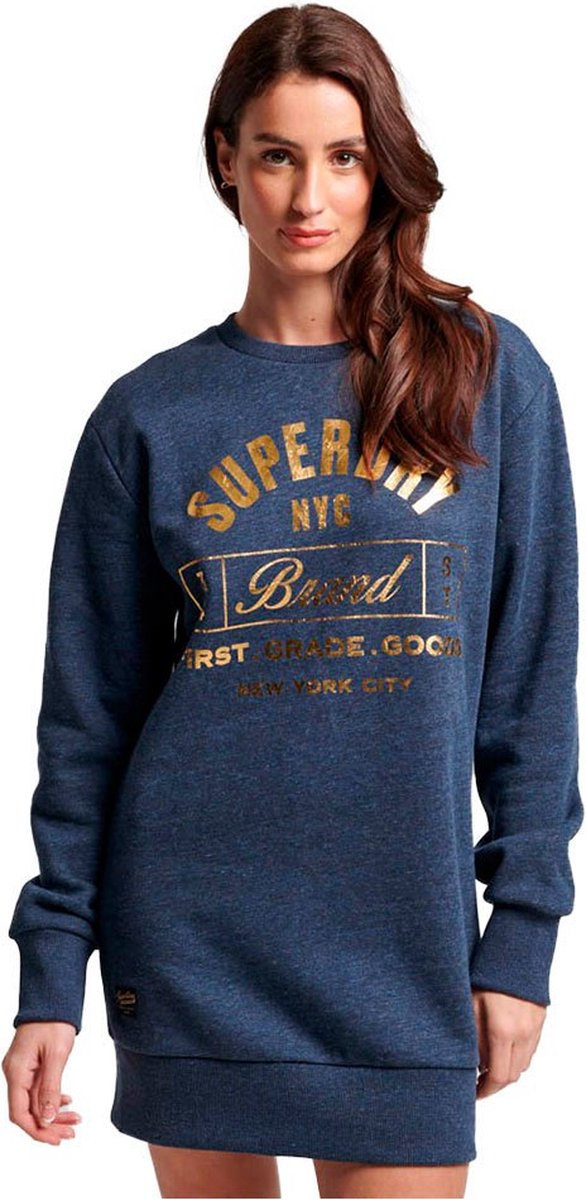 Sweatshirtkleid aus Jersey mit Metallic-Logo, Damen Superdry Luxe