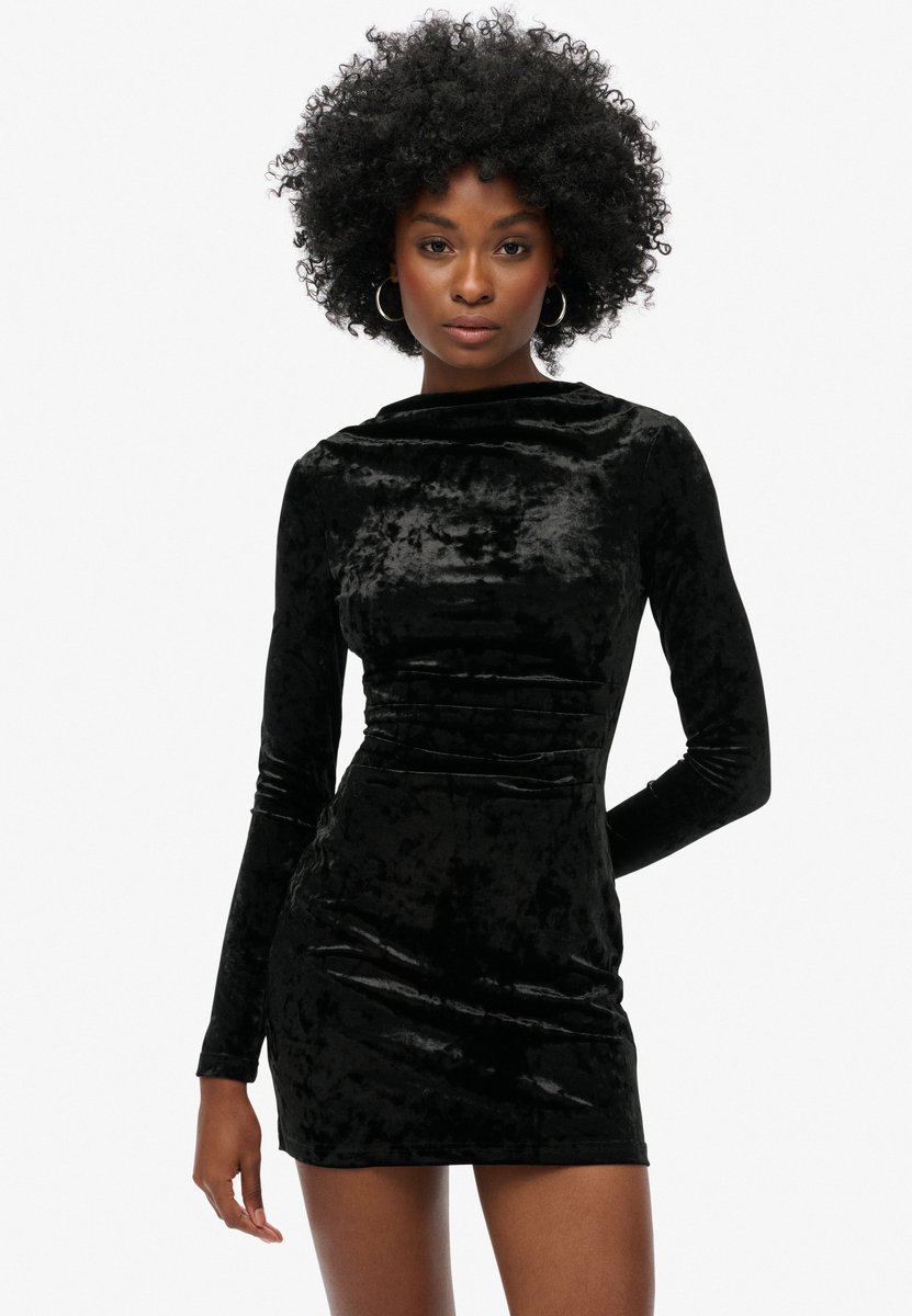 Damen-Kleid, kurz, langarm, aus Samt Superdry