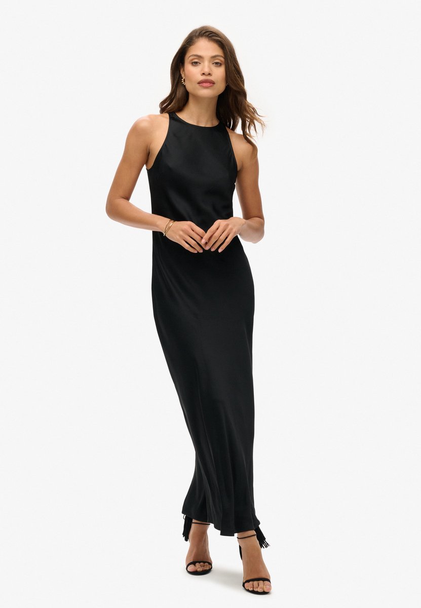 Knielanges Kleid aus Satin mit Schwimmerrücken, Damen Superdry