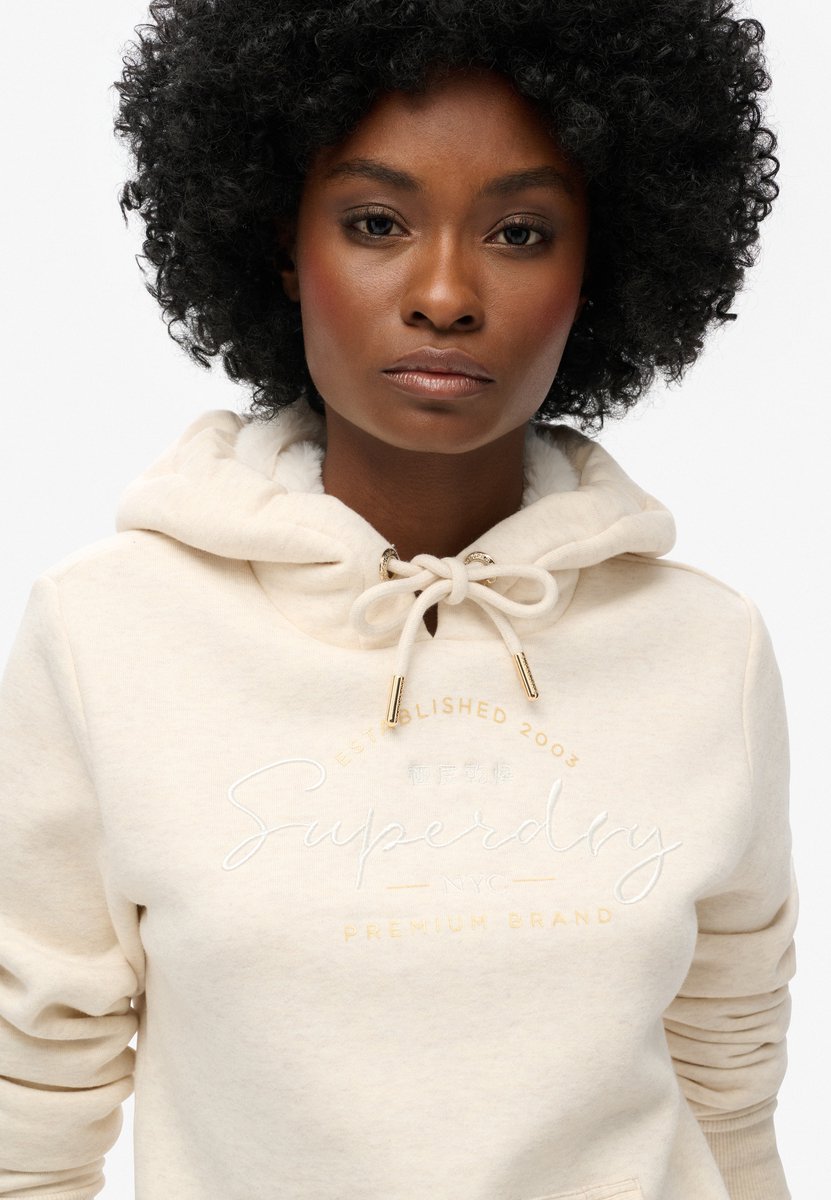 Hoodie und Metallic-Logo, Damen Superdry Luxe