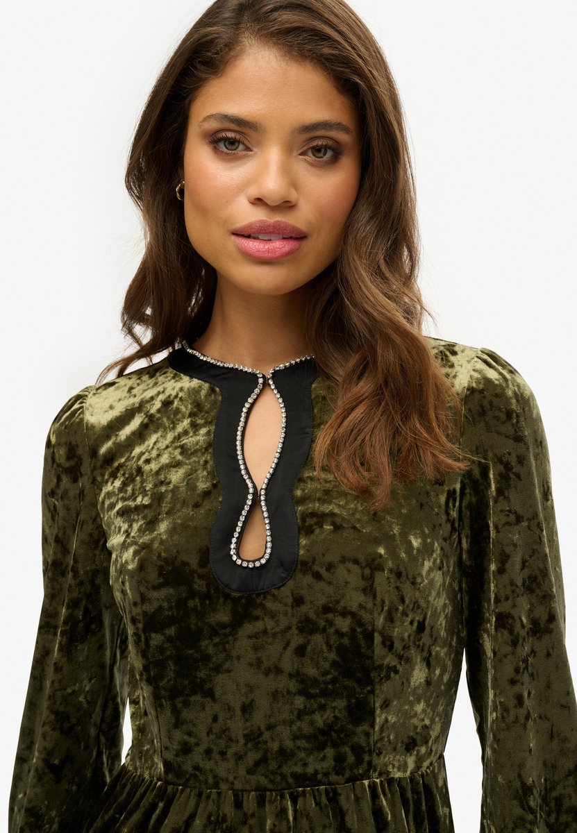 Kurzes Samtkleid mit Strass für Damen Superdry