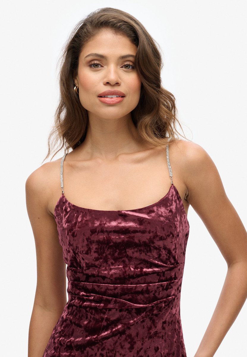 Lange Samt-Minikleid mit Strass für Damen Superdry