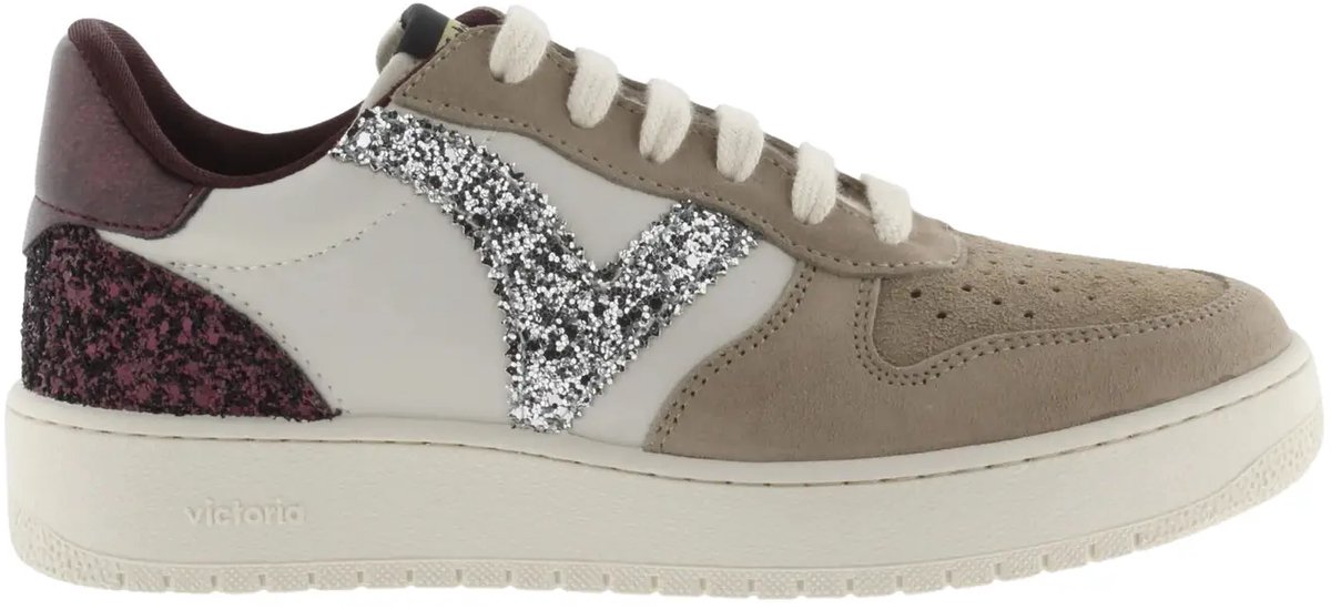 Sneaker mit geprägtem Leder und Glitzer für Damen Victoria Madrid
