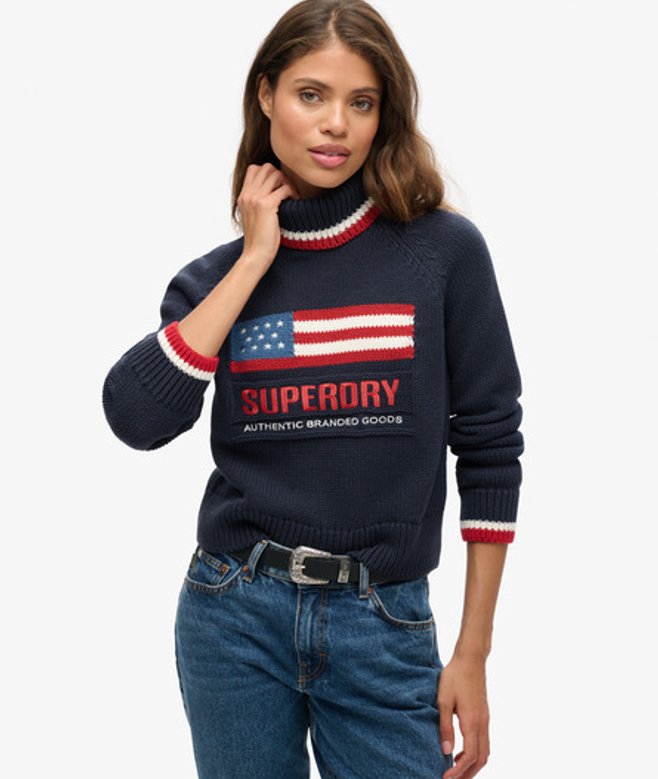 Pull mit Rollkragen für Damen Superdry Americana