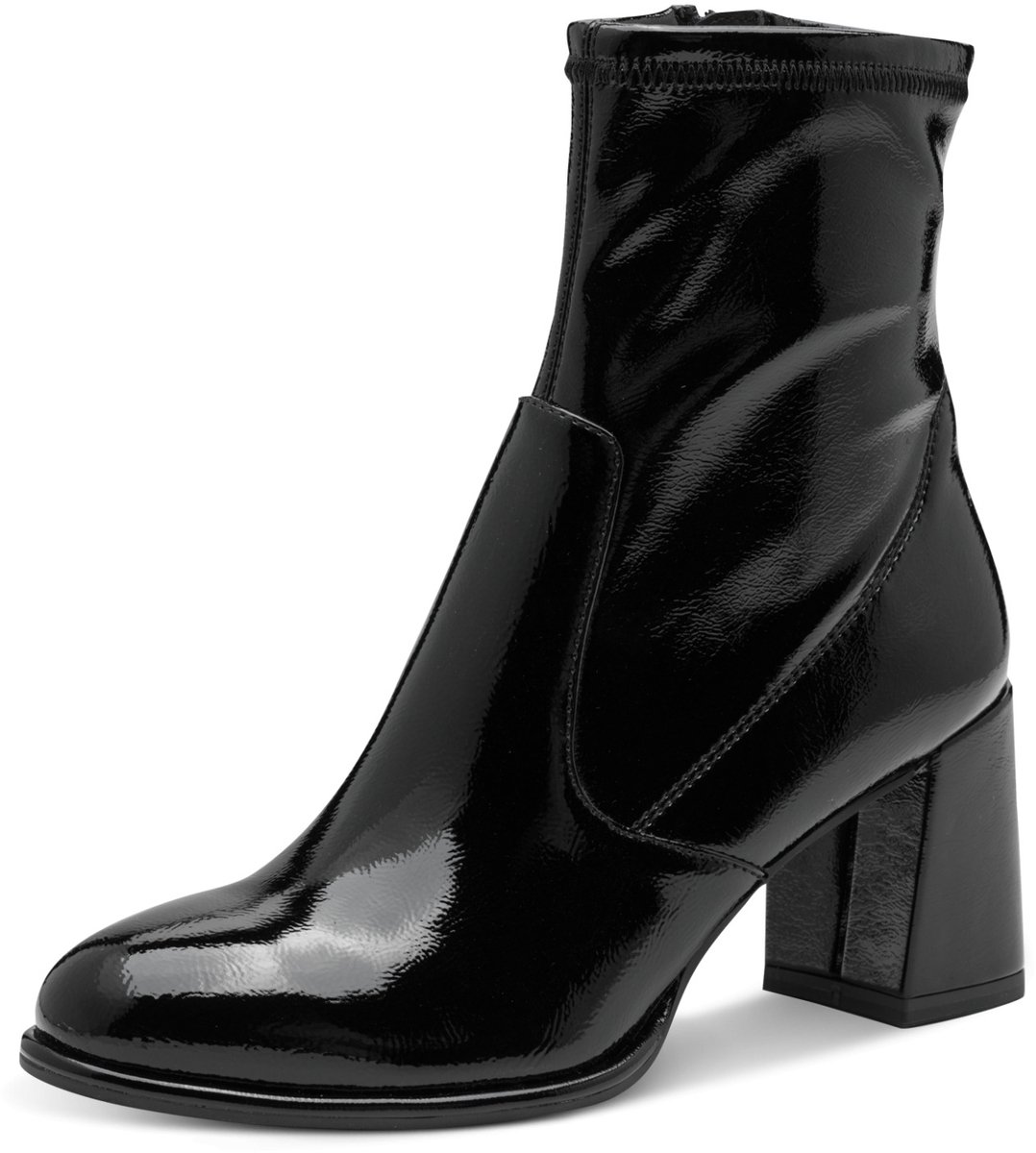 Glänzende Stiefeletten Damen Tamaris Essentials Blockabsatz