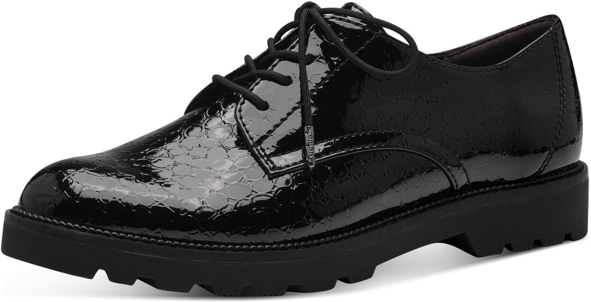 Damen Glanz Derbyschuhe Tamaris à lacets