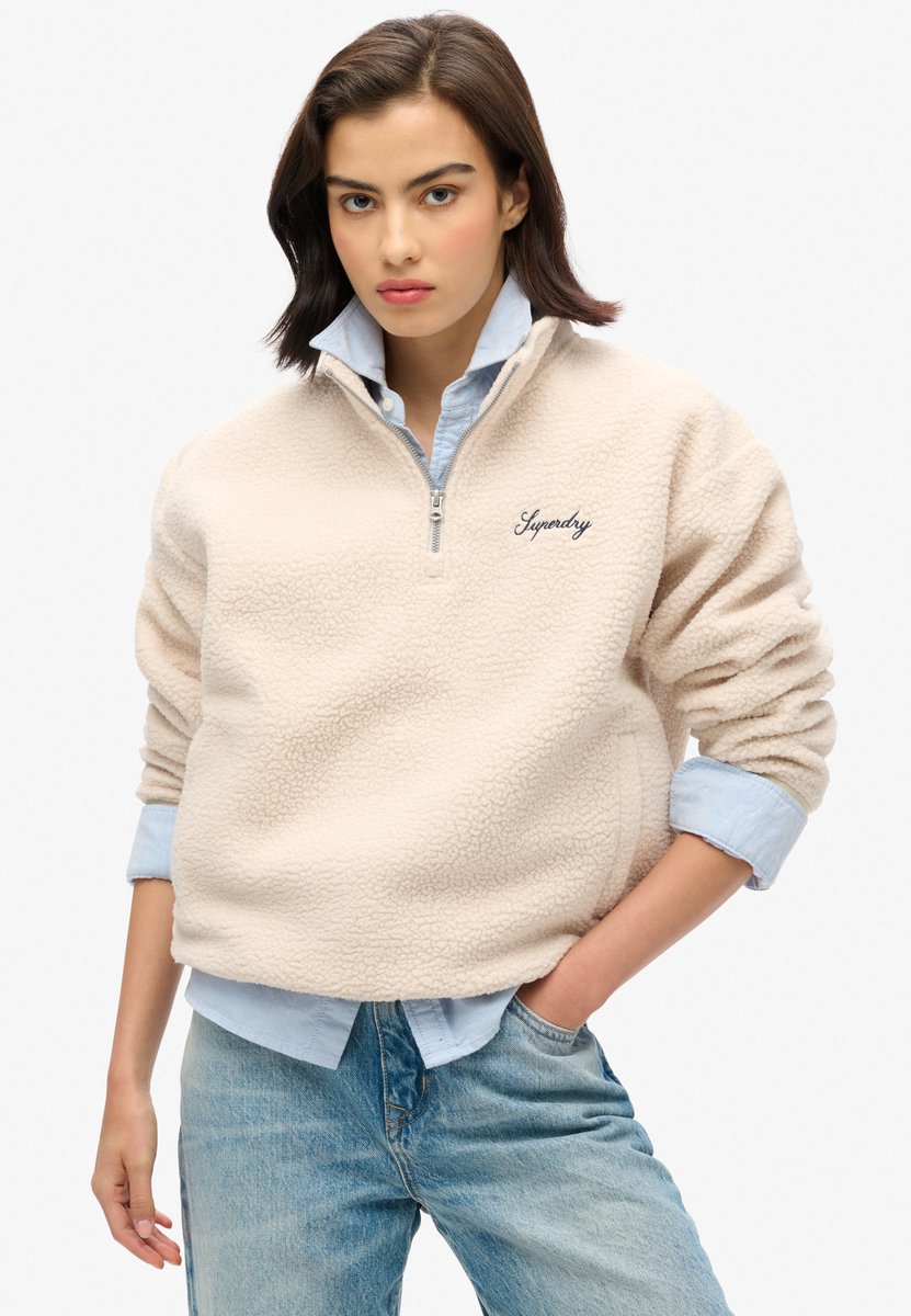 Fleece 1/4 Reißverschluss Damen Superdry Country Club Borg