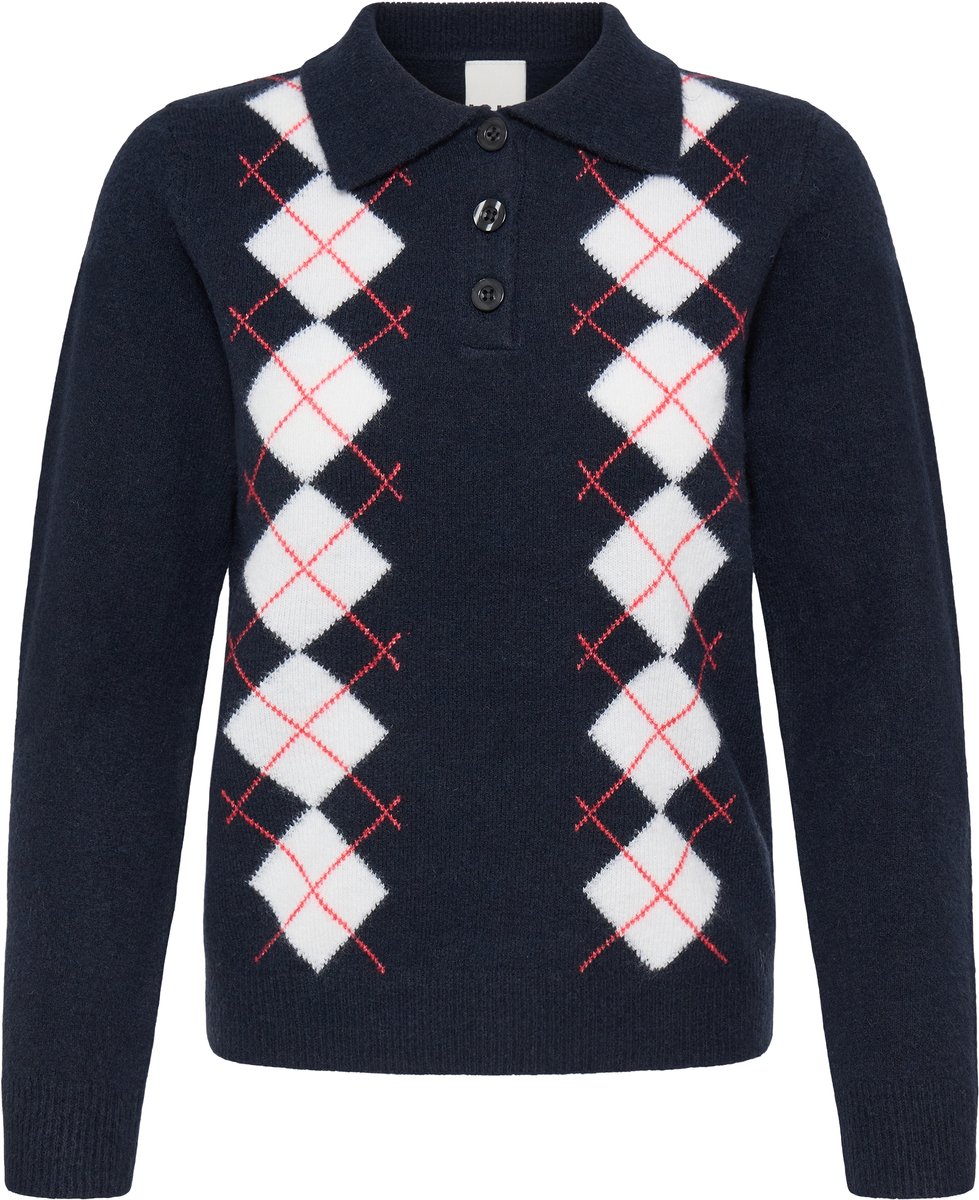 Polo-Shirt, langarm, Damen Ichi IHDasila