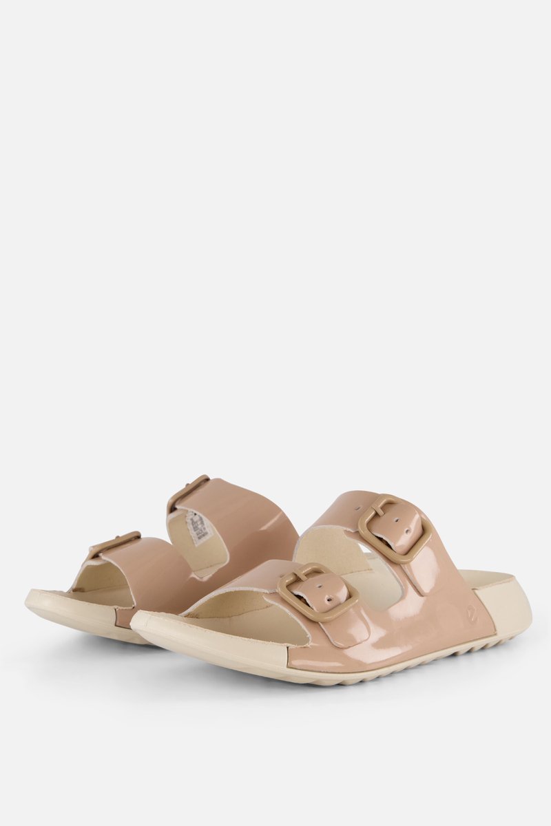 Leder-Pantoletten mit zwei Riemen für Frauen Ecco Cozmo