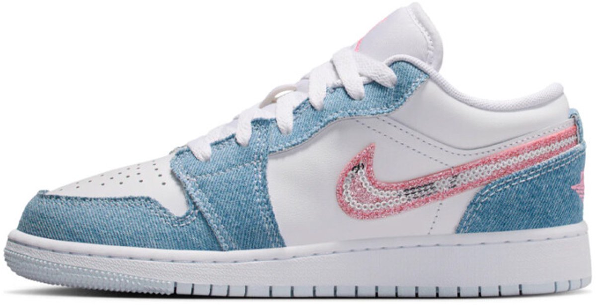 Jordan 1 Low SE Denim Paillette (GS) 36.5