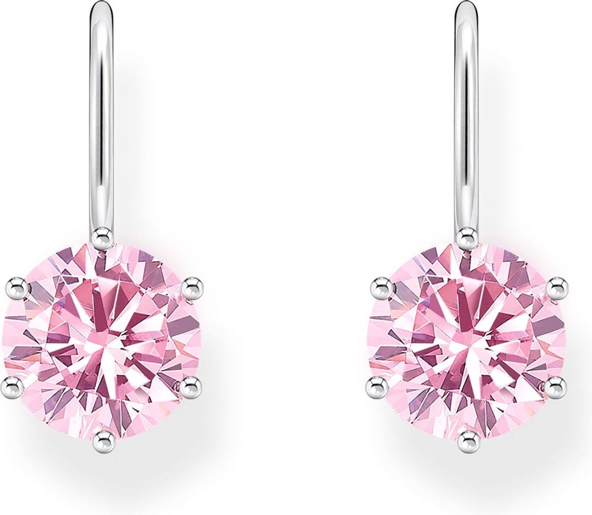 Thomas Sabo H2287-051-9 Silberne Ohrhänger mit pinkfarbenem Zirkonia Damen