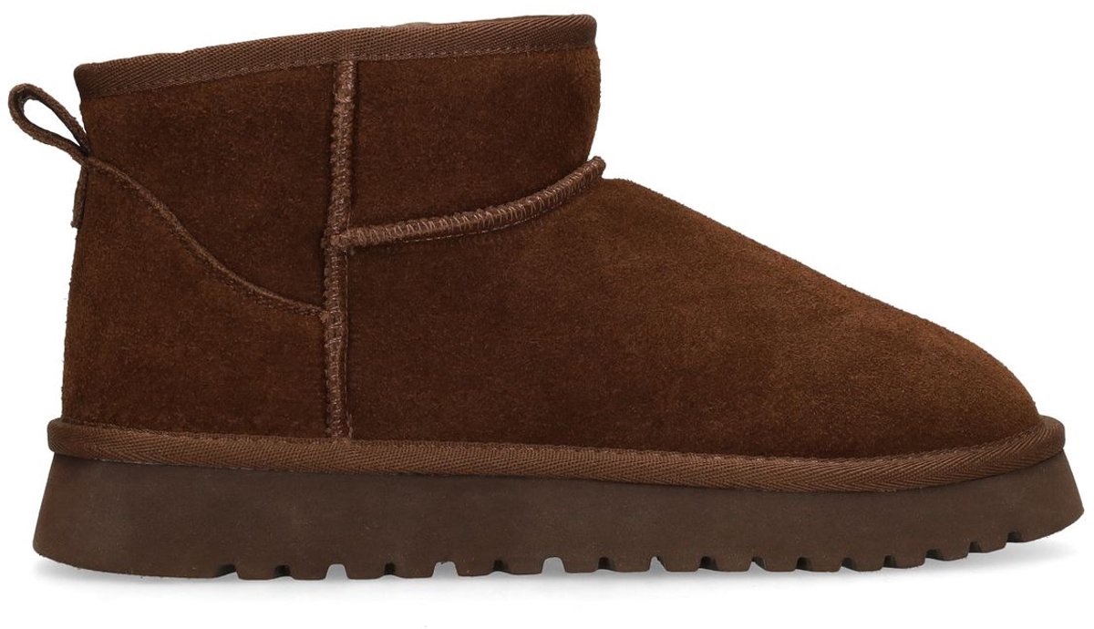 Dunkelbraune Veloursleder-Snowboots