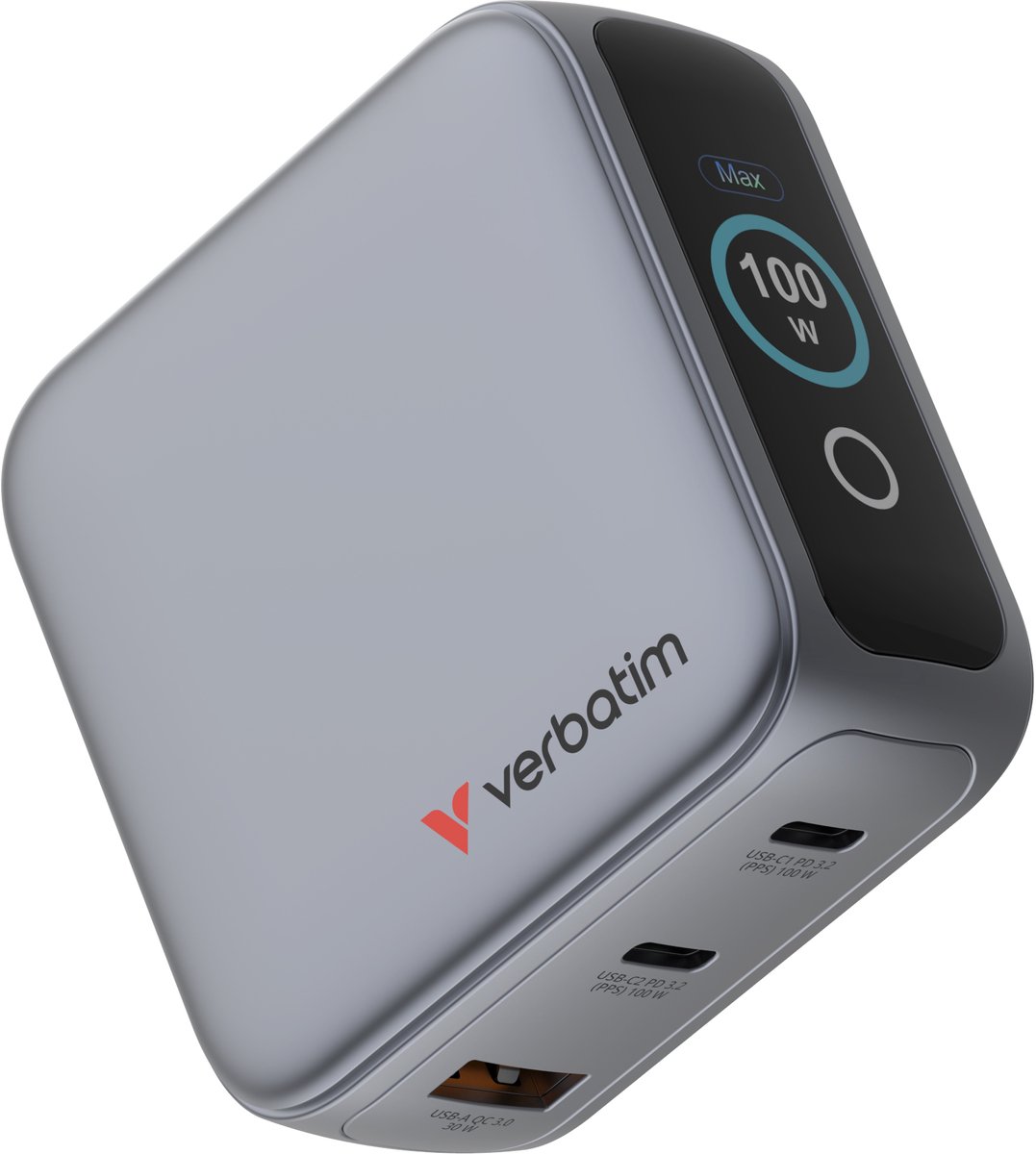 Verbatim 30239 Caricatore USB 100 W 3.0, Consegna di potenza 3.0 Nero Ambiente interno GaN
