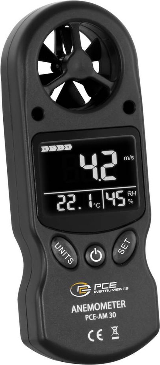PCE Instruments PCE-AM 30 Anemometro 0.1 fino a 30 m/s con misura della temperatura
