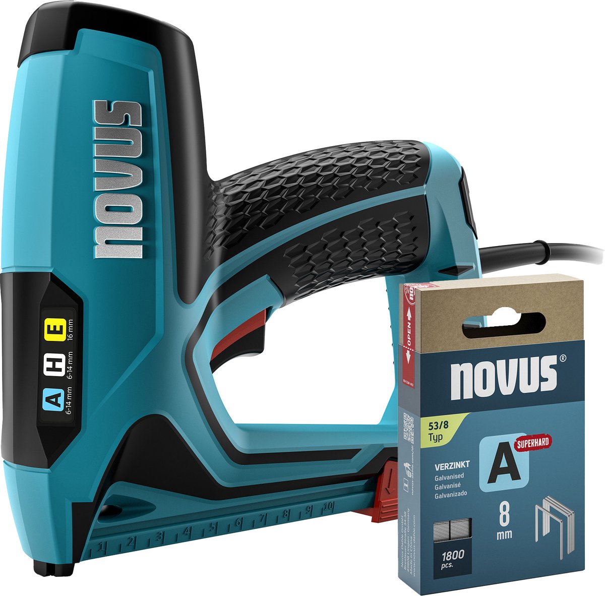 Novus Tools 031-0369 Graffettatrice elettrica Tipo graffette tipo 37, tipo 53 Lunghezza graffette 6 - 14 mm