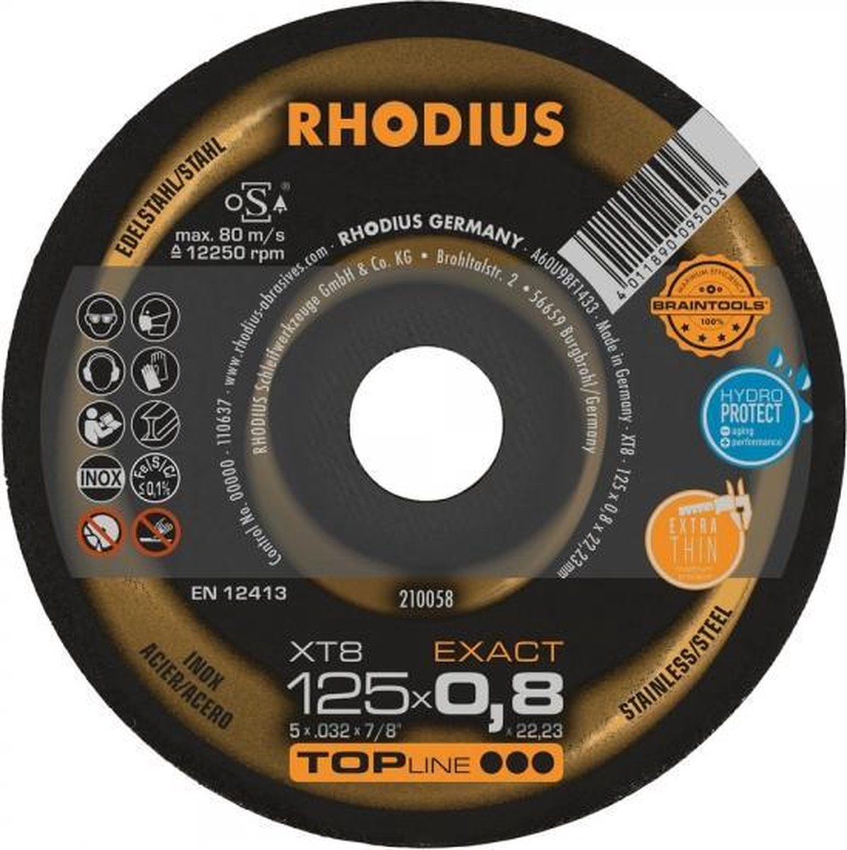 Rhodius XT8 EXACT 210058 Disco isolante 50 pz. Acciaio inox, Acciaio