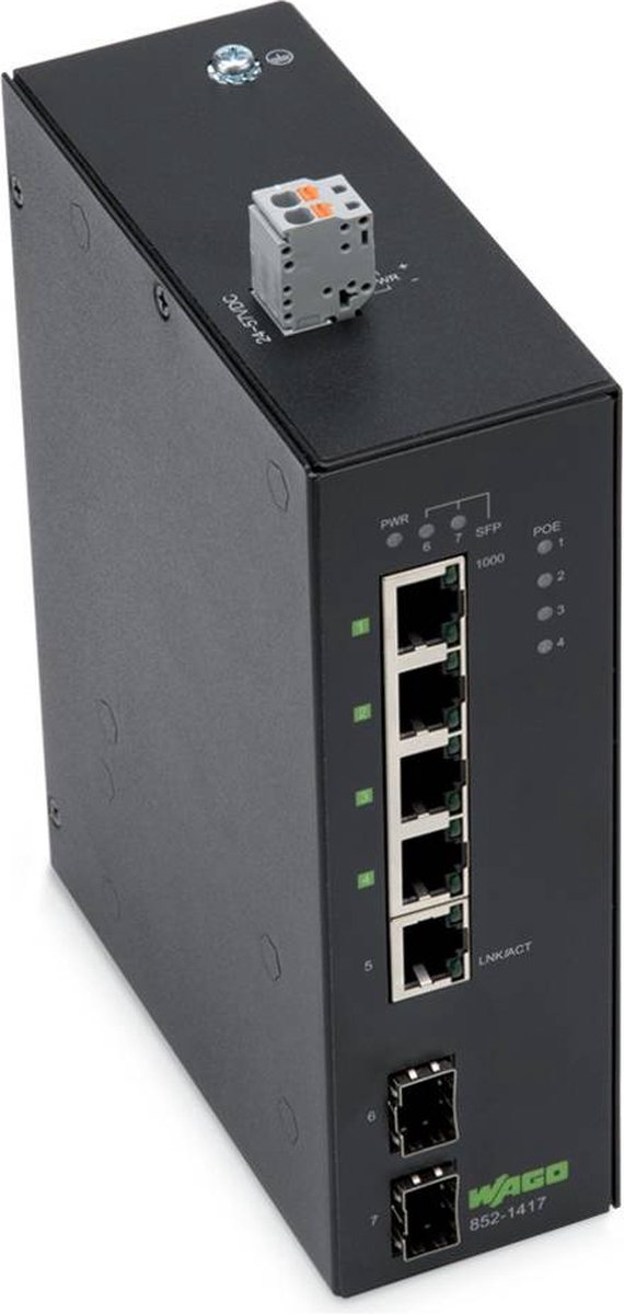 WAGO 852-1417 852-1417 Switch ethernet industriale 10 / 100 / 1000 MBit/s Funzione PoE