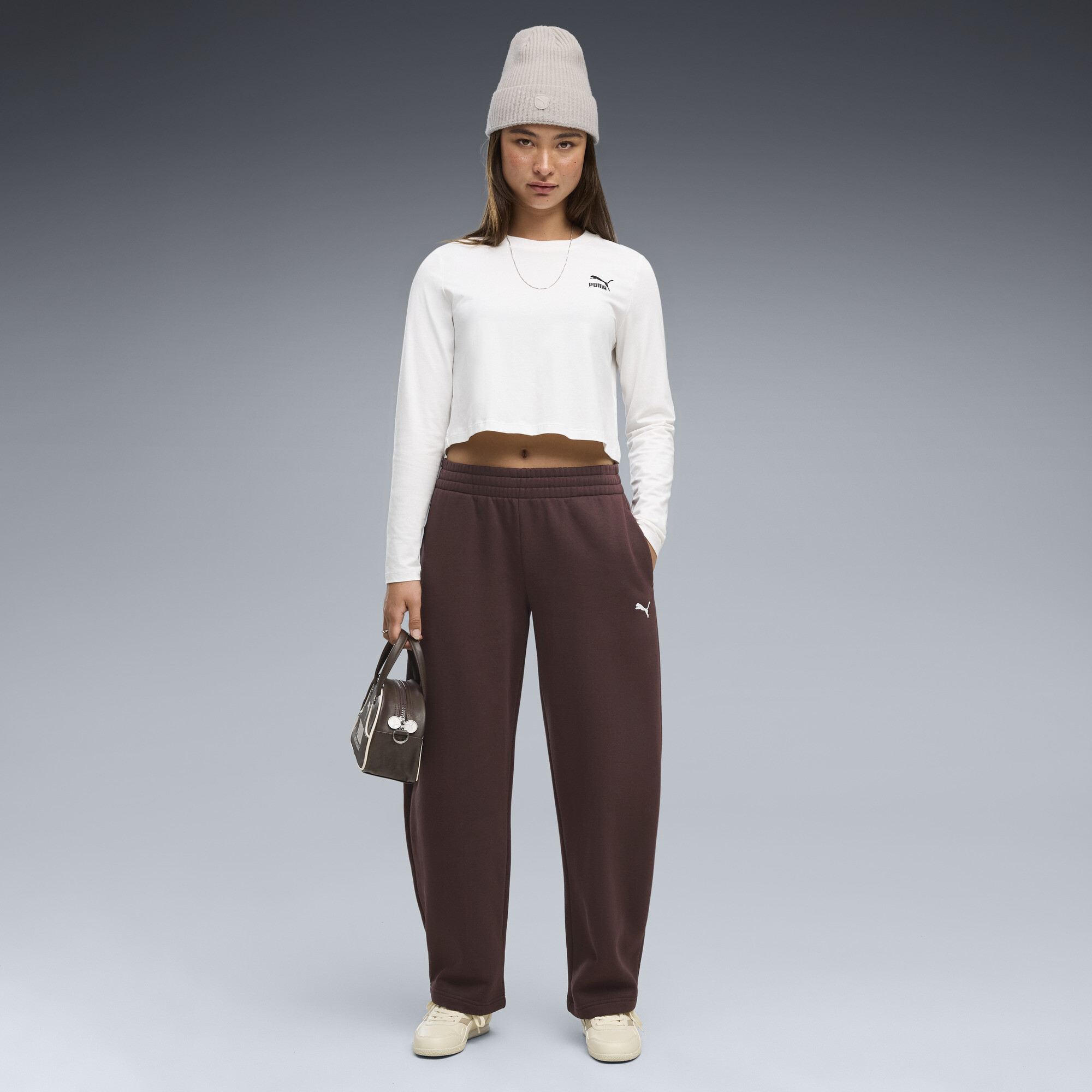 PUMA Essentials Relaxed Barrel Leg Hose Damen, Kleidung, Braun, 4XL