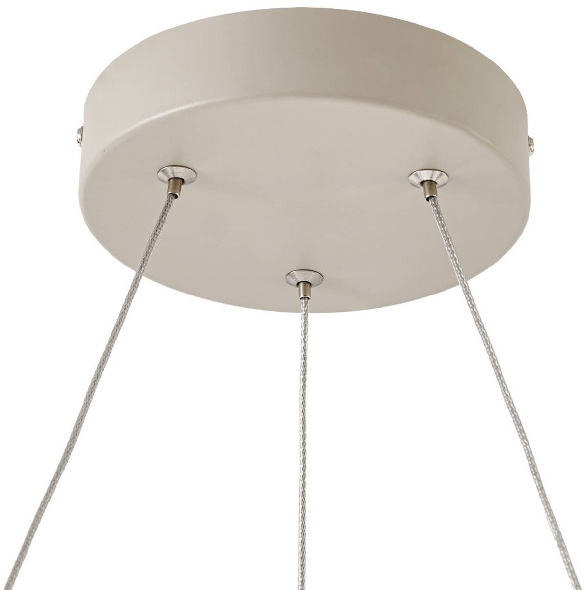 Thelma LED-Hängeleuchte, walnuss/grau, Ø 70 cm - Lucande - Esszimmer - Modern - Kunststoff - Einflammig