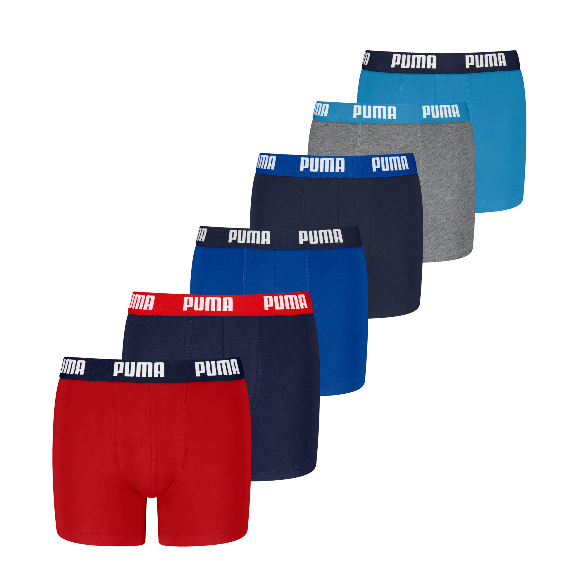 PUMA Boxershorts Teenager (6er-Pack), Kleidung, Rot, 14