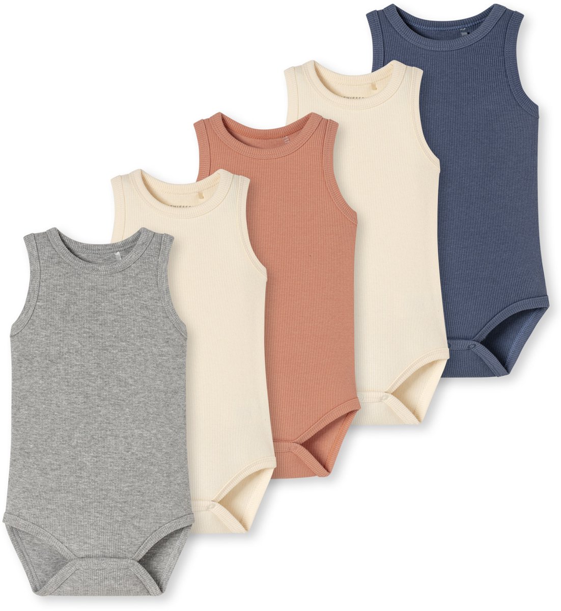 Babybodies Doppelripp ärmellos 5er-Pack mehrfarbig - Baby 86/92