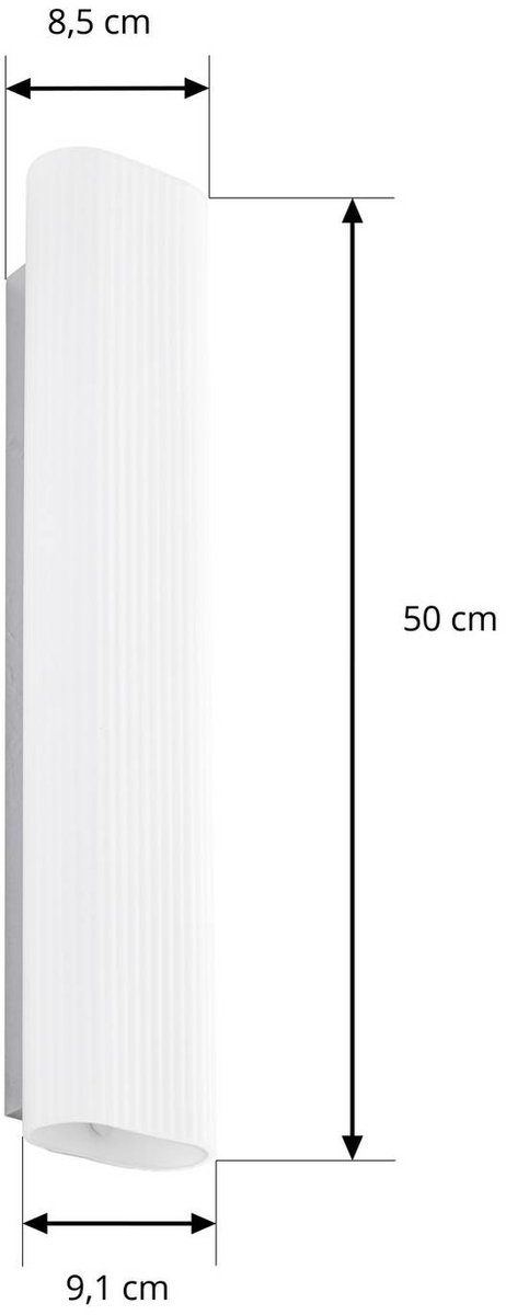 Victoire LED-Badwandlampe, 50 cm, weiß/chrom, CCT, Glas - Lucande - Badezimmer - Modern - Einflammig