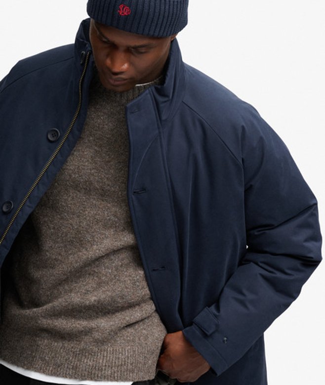 Superdry Herren Premium Wattierter Autocoat Navy - Größe: Xxl