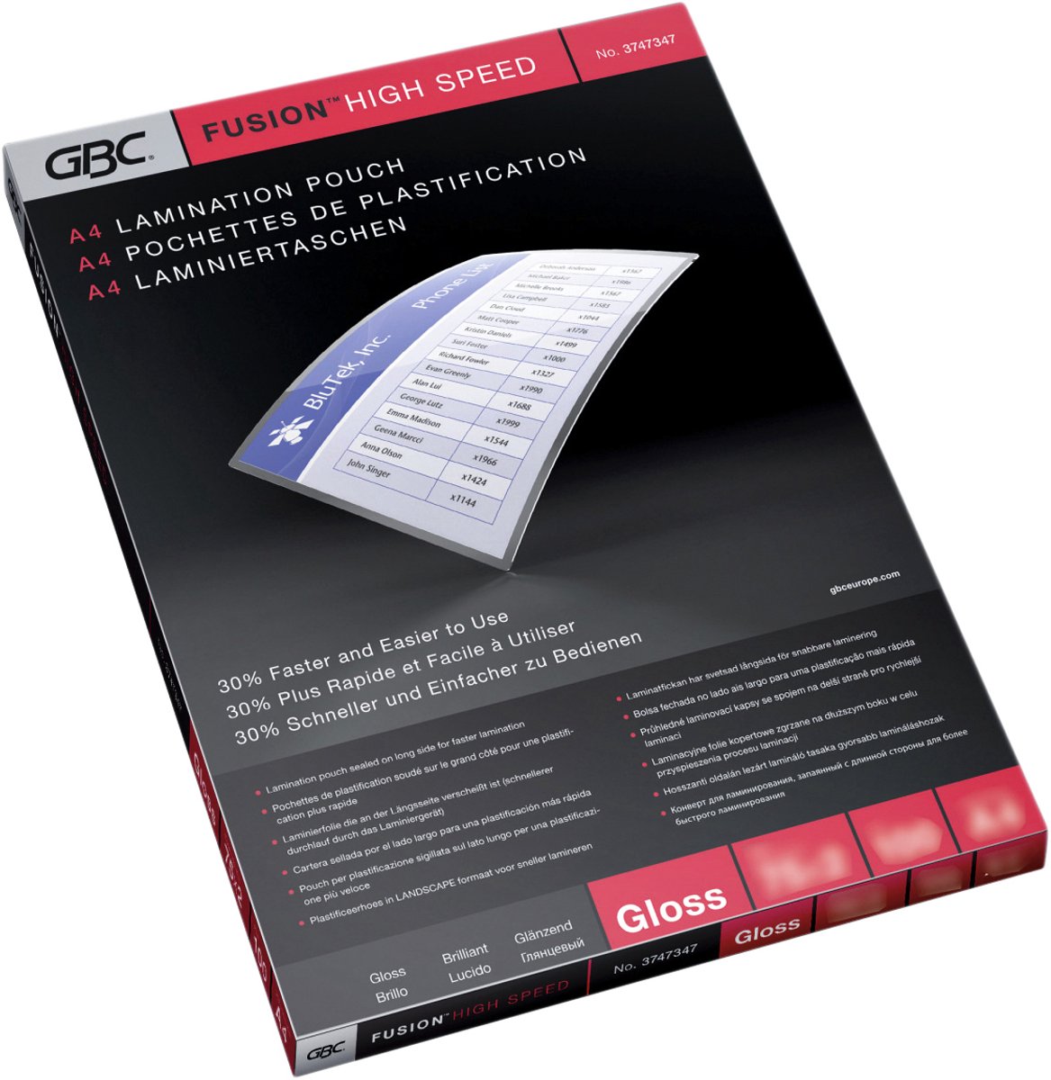GBC Laminiertaschen HighSpeed A4 2x125my VE=100 Stück