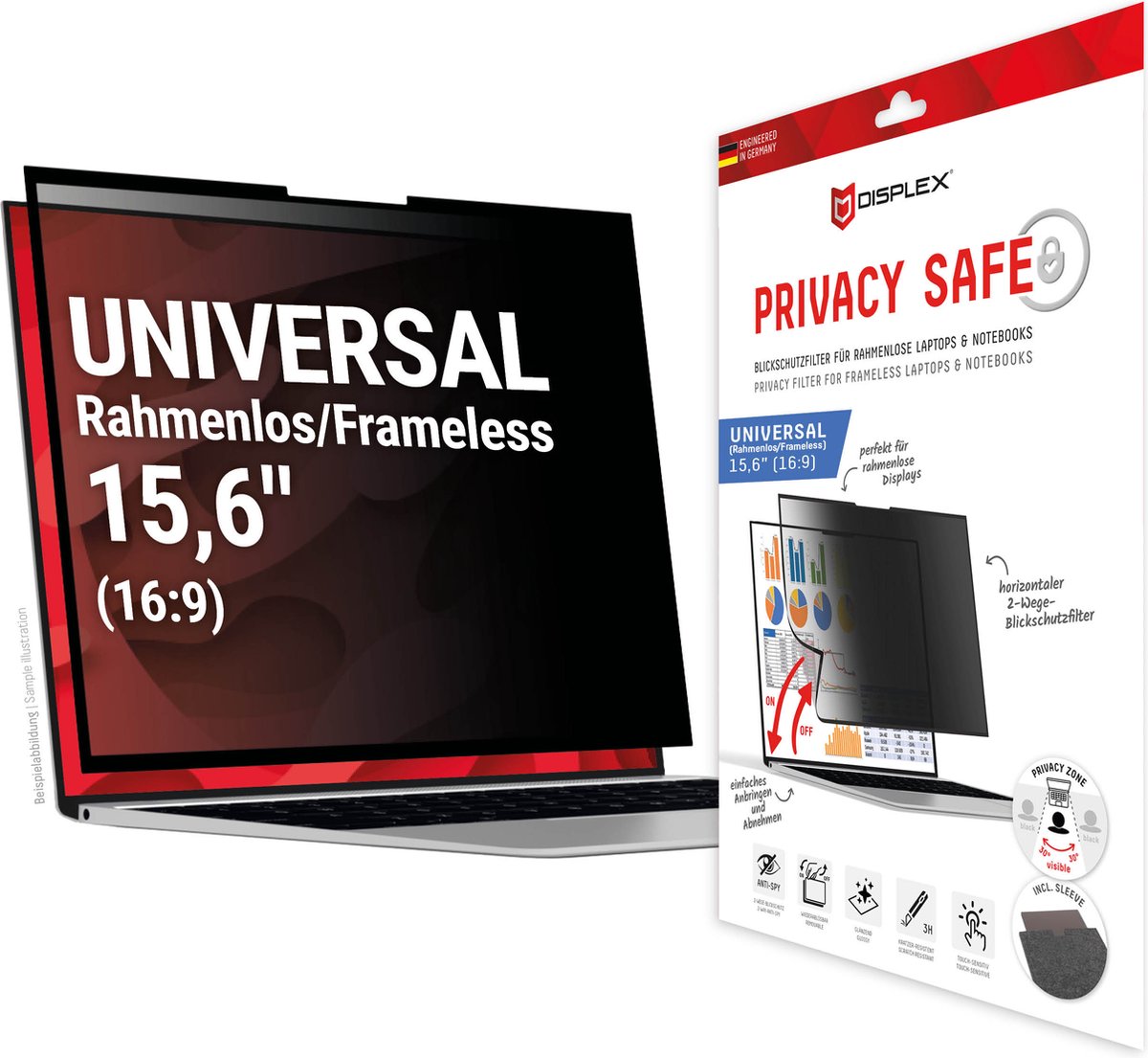 E.V.I. DISPLEX Privacy Safe Uni (randlos) 15,6-, 16:9